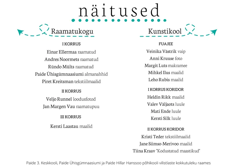 Vilistlaste ja õpetajate loomenäitus.