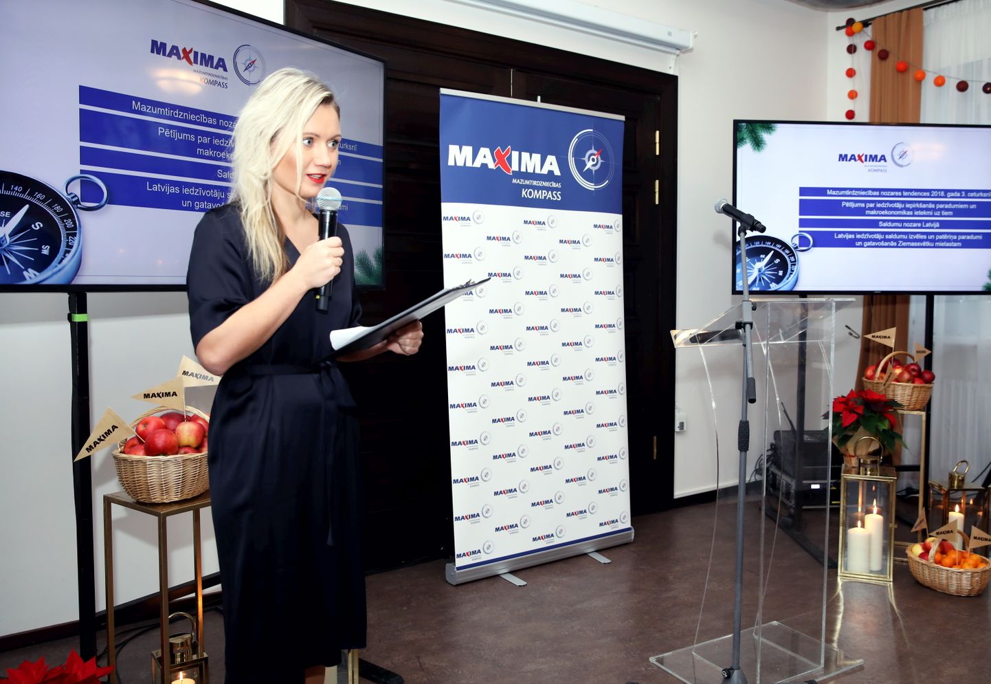 SIA "Maxima Latvija" komunikācijas vadītāja Liene Dupate-Ugule piedalās Latvijas mazumtirdzniecības nozares apskata "Maxima mazumtirdzniecības kompass" prezentācijas pasākumā "Laimas" šokolādes muzejā.