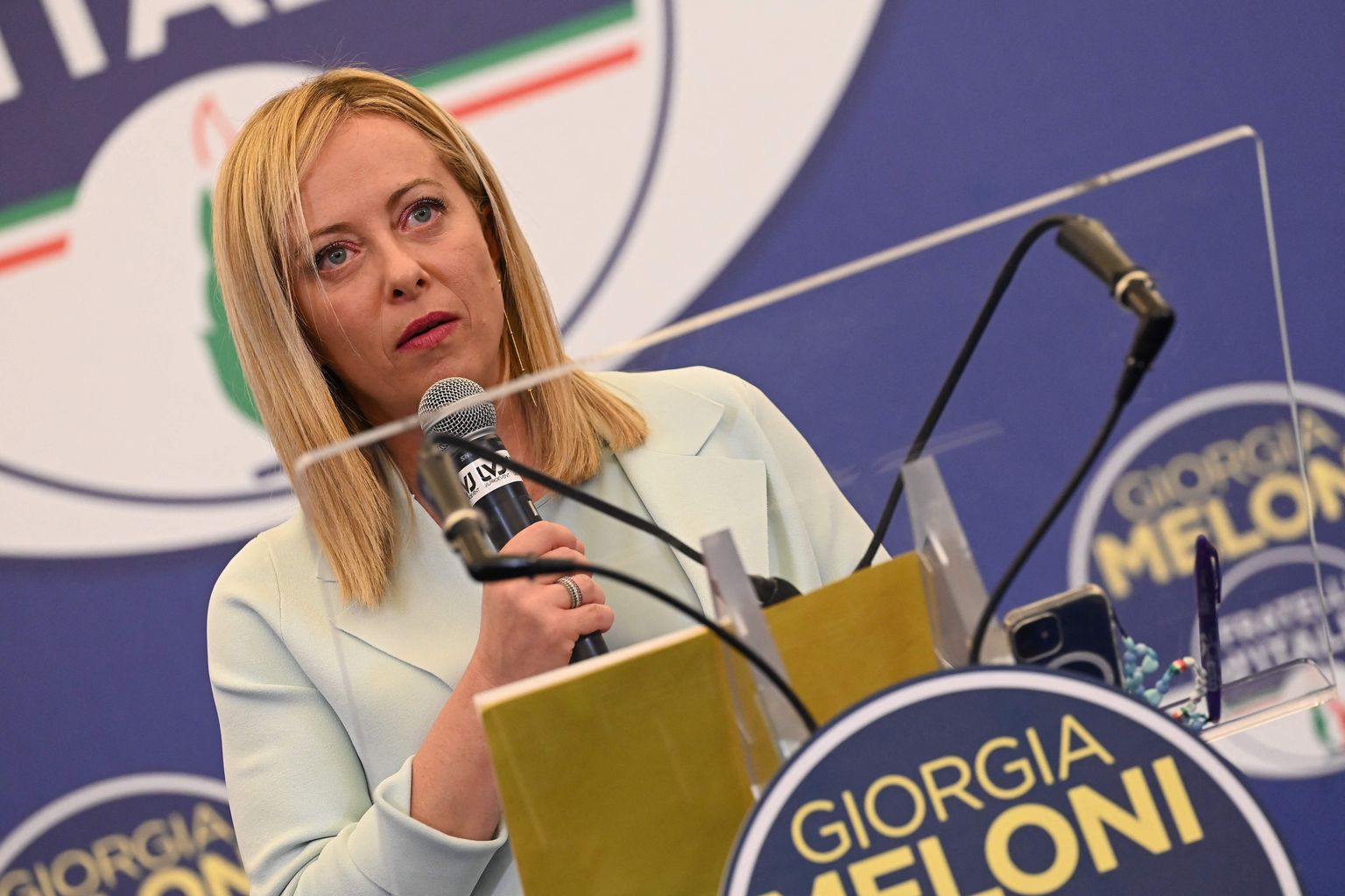 Лидер победившей на внеочередных парламентских выборах в Италии партии «Братья Италии» Джорджа Мелони.