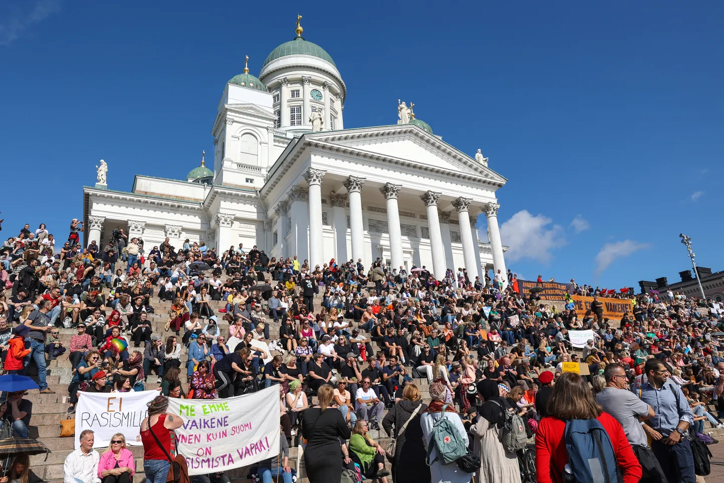 Rassismivastane meeleavaldus Helsingis.