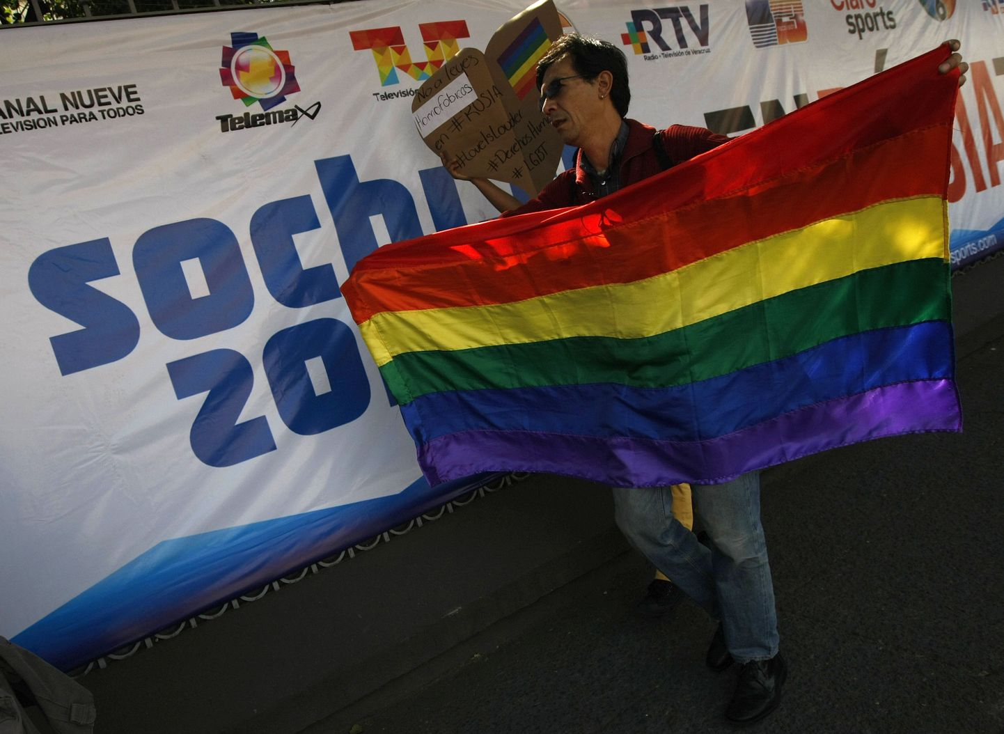 Venemaal toimuva diskrimineerimise vastane protestiaktsioon Mexico Citys.