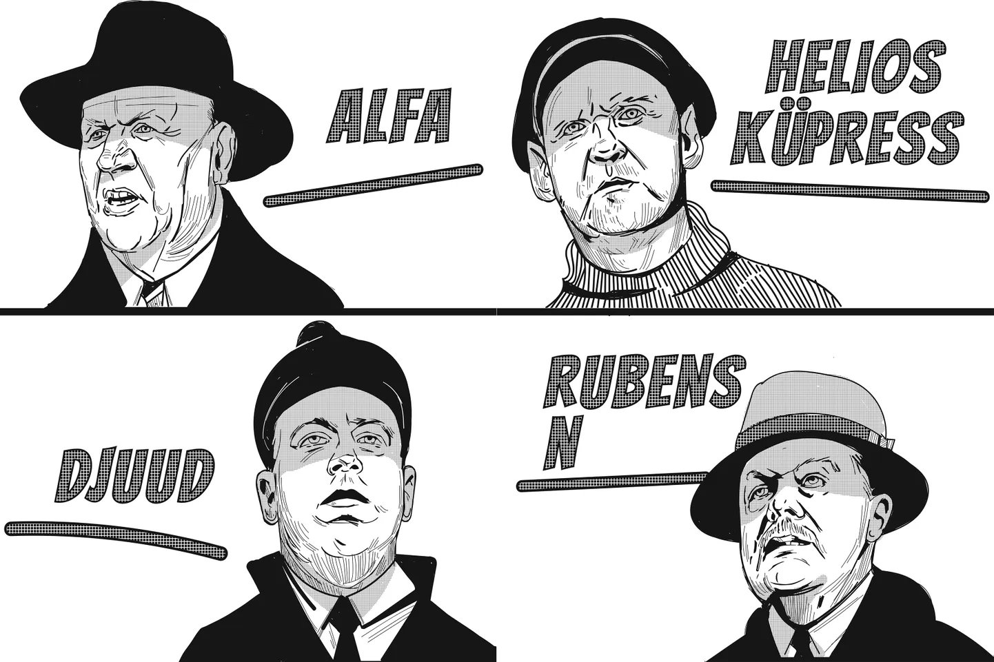 Neli sõpra enne kosmoseseiklust.