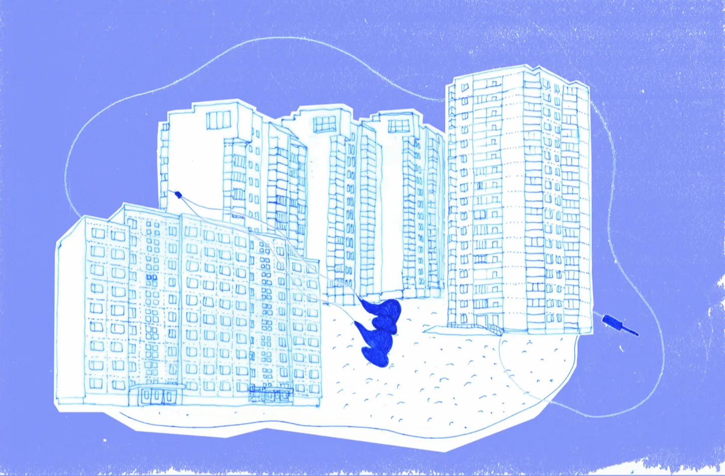 Illustratsioon Lasnamäel esitatavale helirännakule. 2021