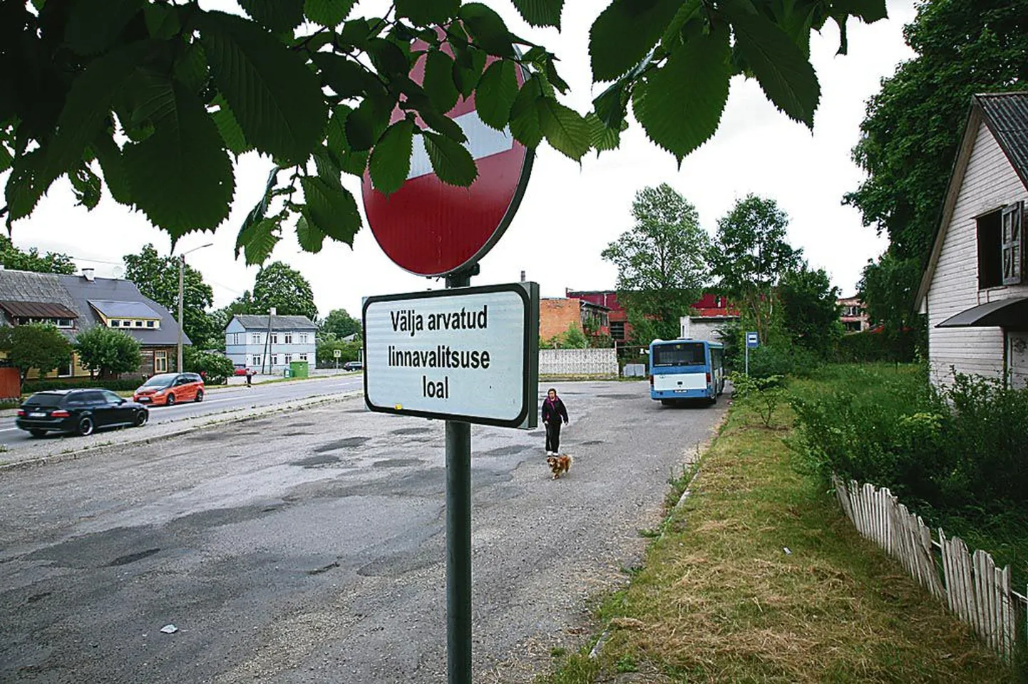 Mahajäetuna tundub Rääma tänava parkimisplats, mis on reserveeritud kolme ühistranspordiliini teenindavatele bussidele aja parajaks tegemiseks.