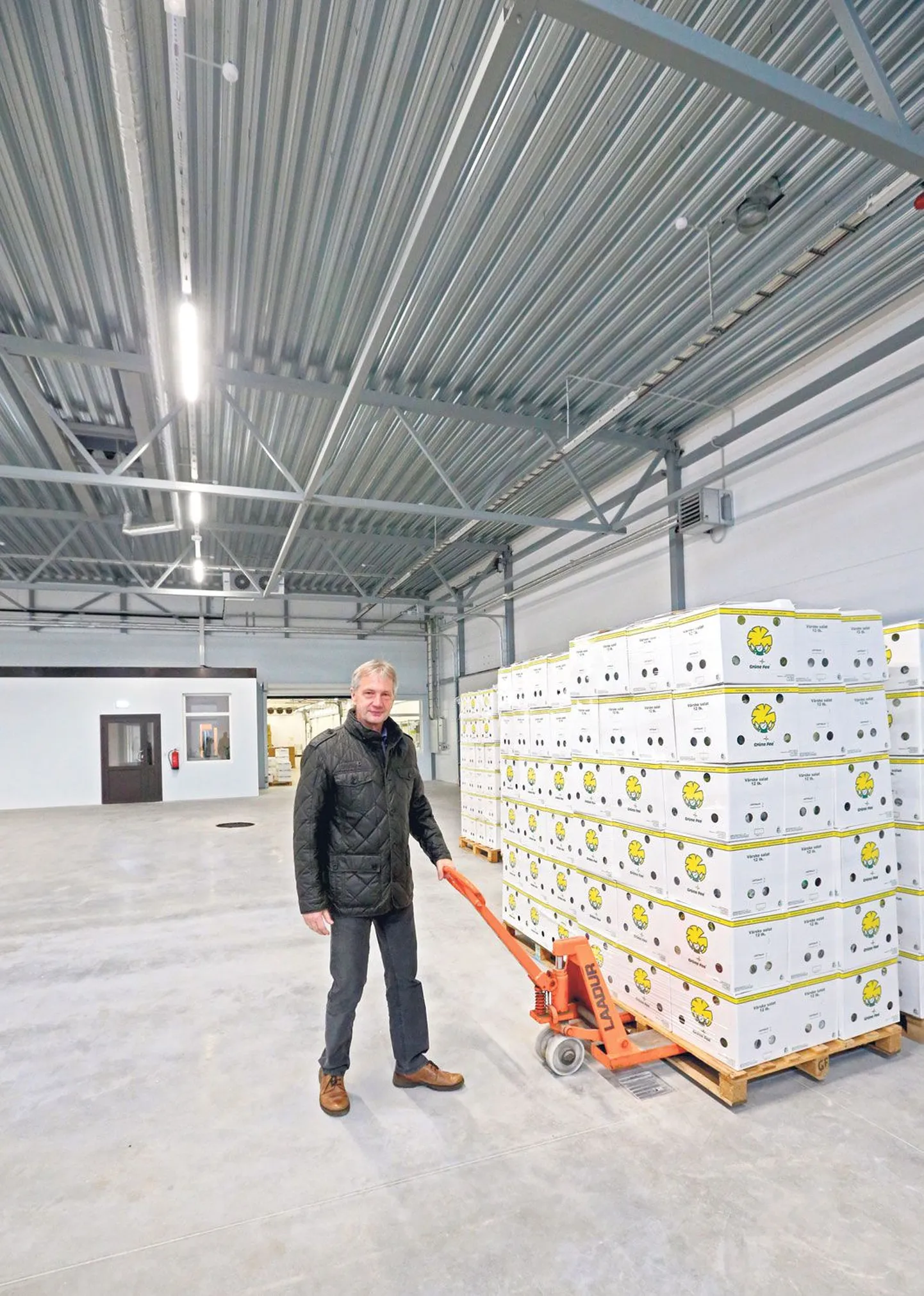 Grüne Fee Eesti juht Raivo Külasepp sai eile ettevõtte vastvalminud jahutuslaos vabalt manööverdada, sest ruumi oli piisavalt. Nii see aga ei jää, varsti on ladu värske kraamiga täidetud.