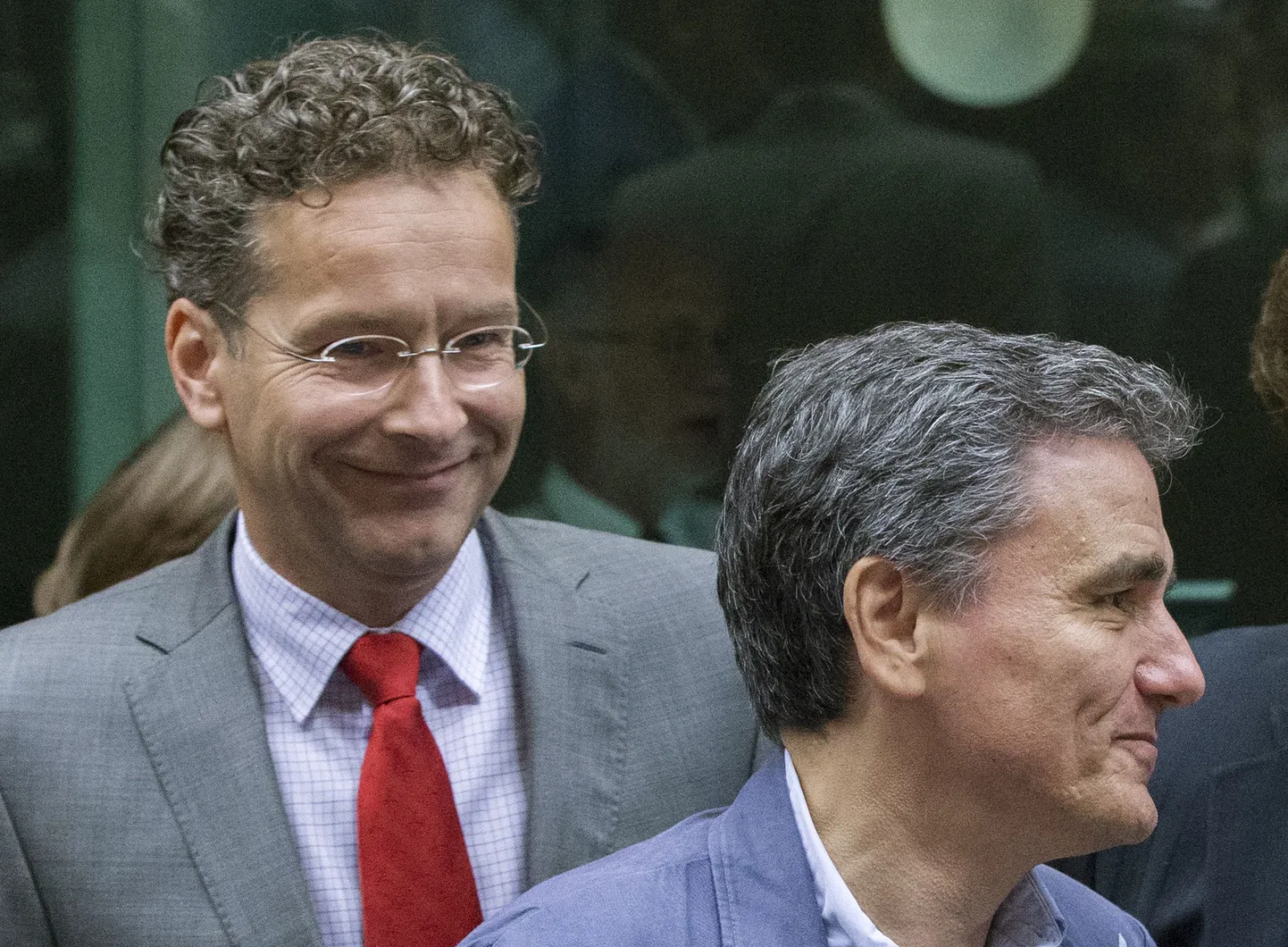 Eurogrupi president Jeroen Dijsselbloem ja Kreeka uus rahandusminister Eukleides Tsakalotos.