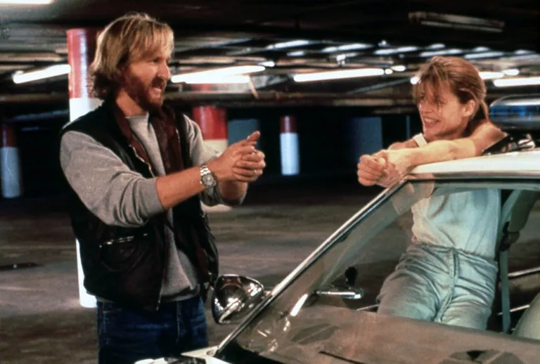 James Cameron ja Linda Hamilton filmi «Terminaator 2: kohtupäev» võtetel 1991. aastal.