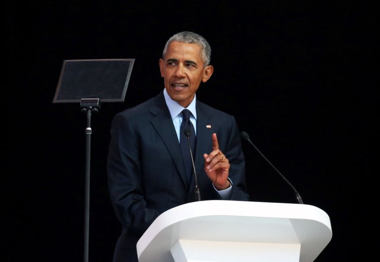 Barack Obama eile Johannesburgis kõnet pidamas.