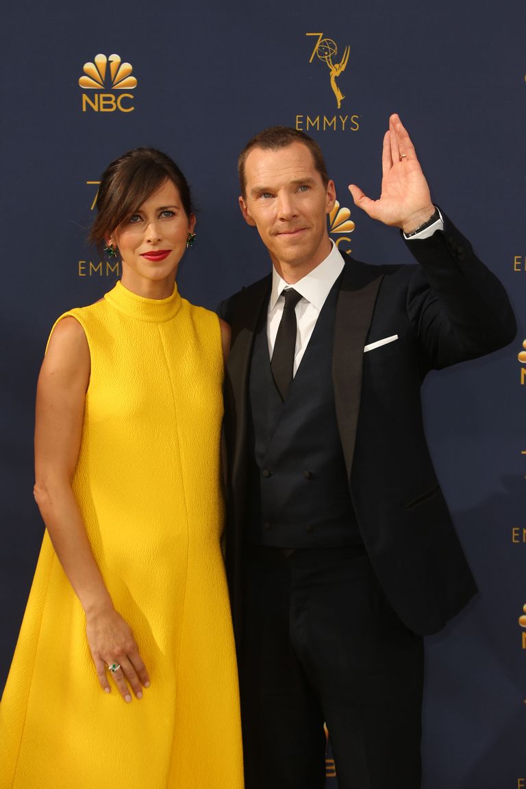 Benedict Cumberbatch ja ta naine Sophie Hunter 2018 Emmyde galal