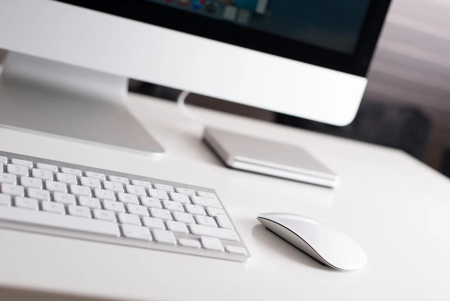 Desktop monitor, keyboard and mouse