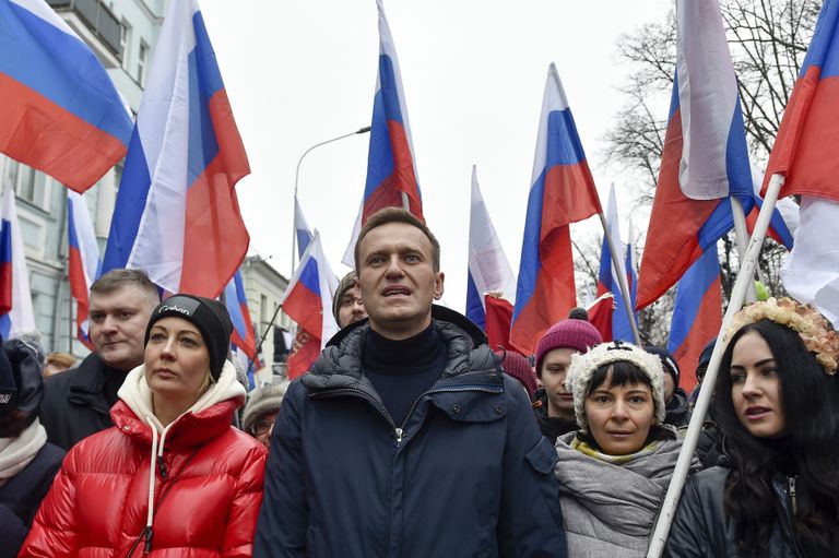 Алексей Навальный на митинге в Москве