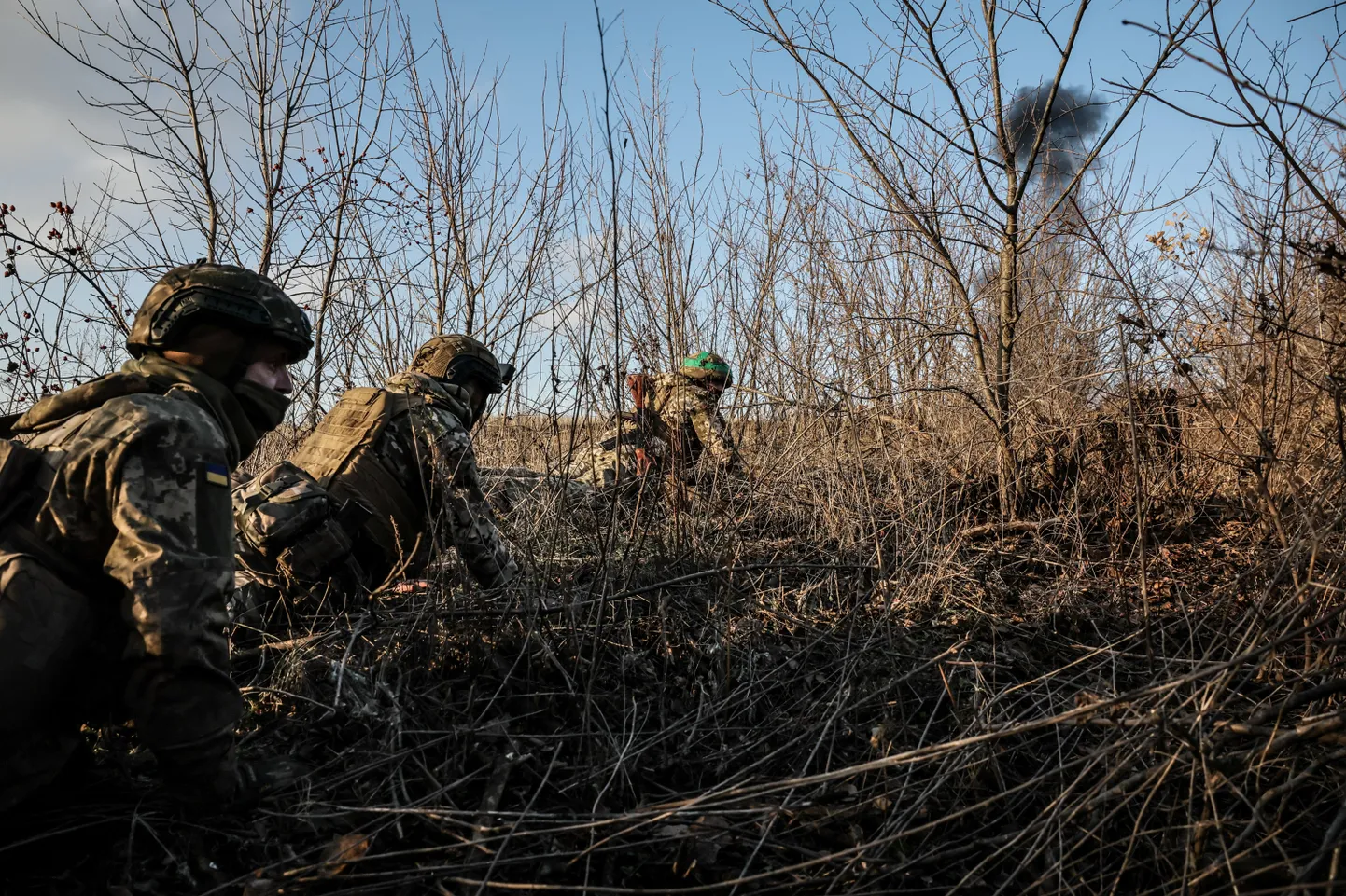 Ukraina sõjaväelased Tšasiv Jari lähedal.