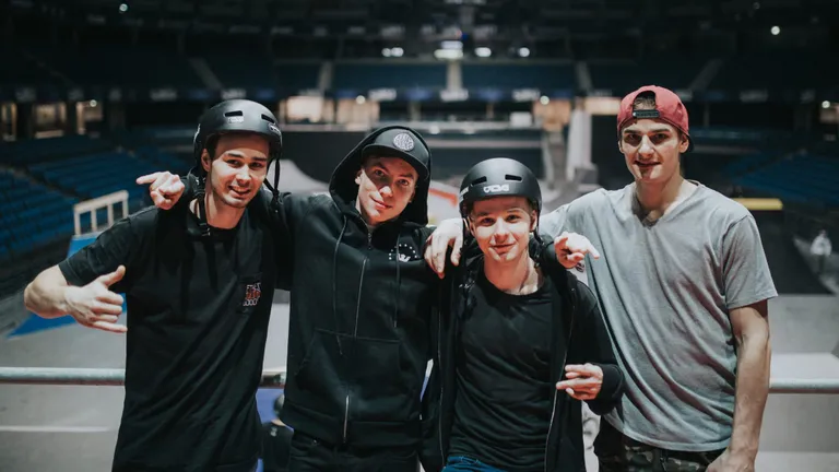 BMX park Eesti võistlejad (vasakult) Talis Viirpalu, Roomet Säälik, Sander Saard ja Kristen Põder. FOTO: