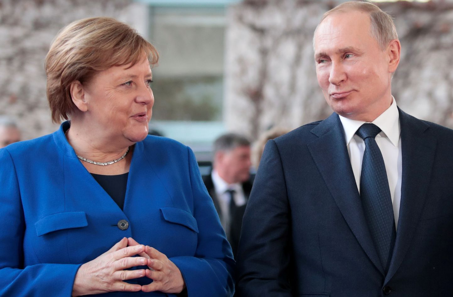 Vācijas kancele Angela Merkele un Krievijas prezidents Vladimirs Putins