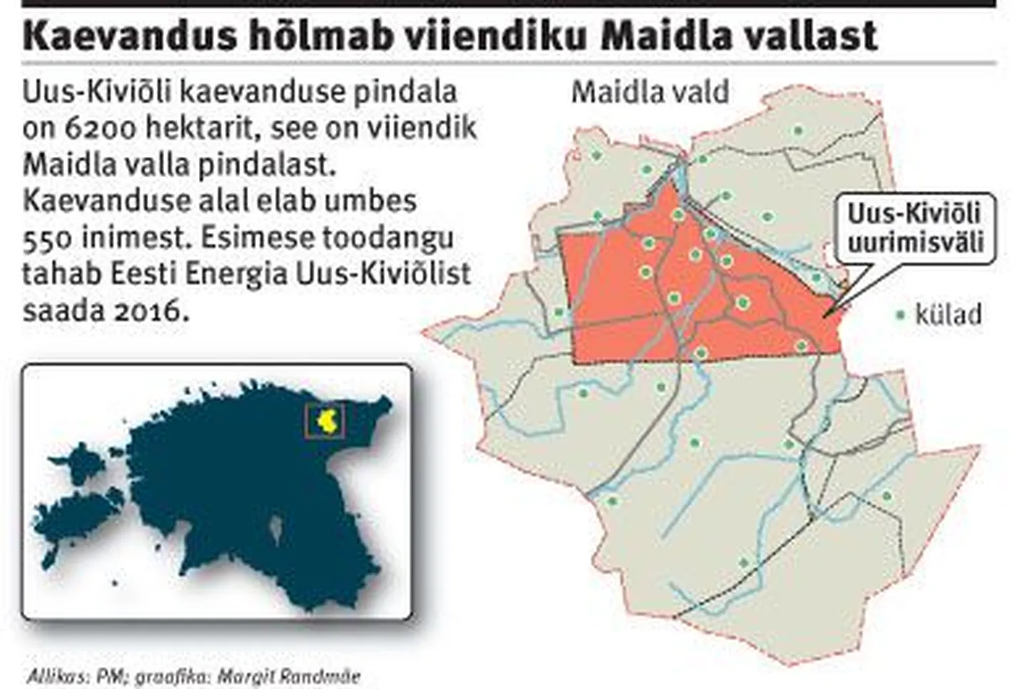 Kaevandus hõlmab viiendiku Maidla vallast