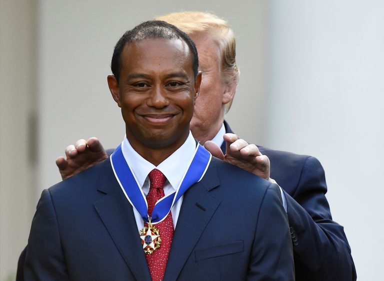 6. mai 2019. Donald Trump autasustab Tiger Woodsi presidendi vabaduse medaliga.