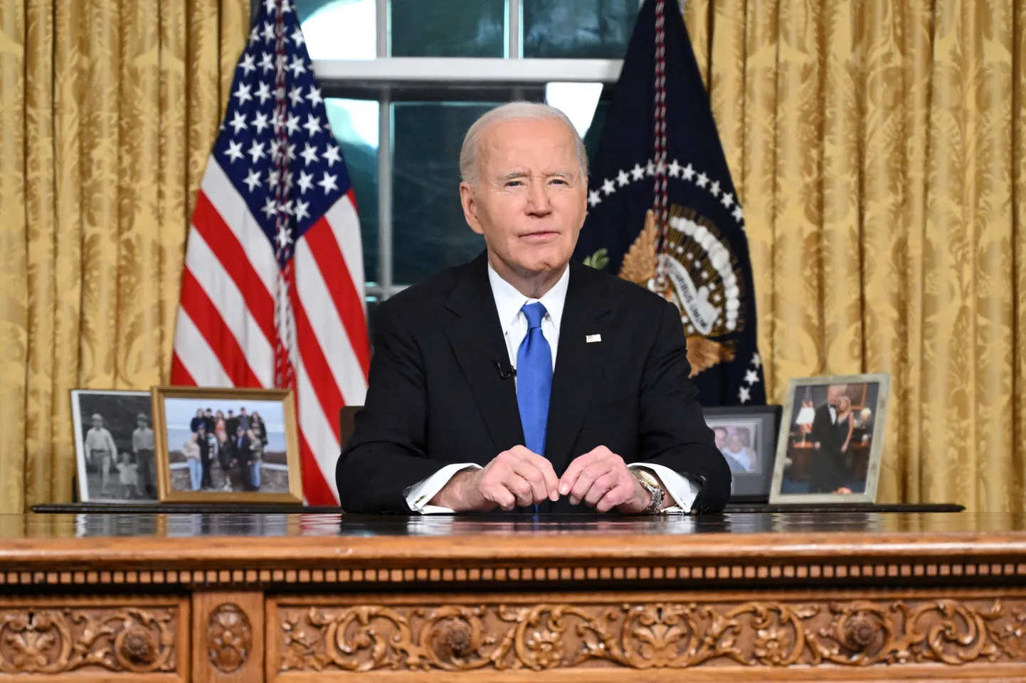 USA ametist lahkuv president Joe Biden esinemas 15. jaanuaril Valges Majas hüvastijätukõnega.