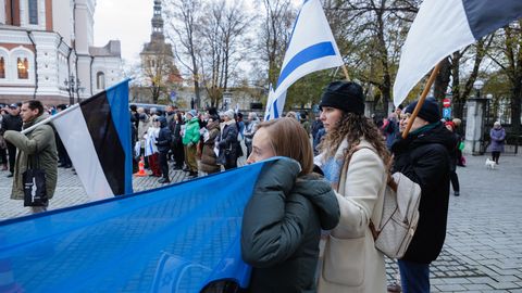 ГАЛЕРЕЯ И ВИДЕО ⟩ В Таллинне прошла акция в поддержку Израиля