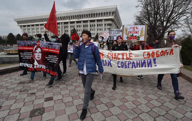 Женский протест в Бишкеке