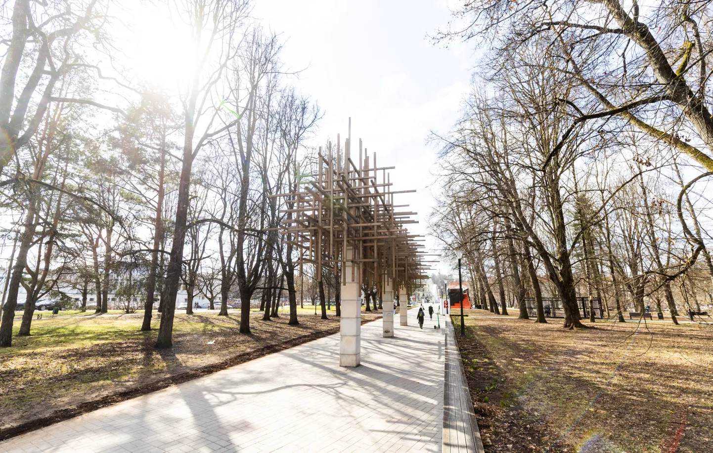 Arhitektuuritudengite kavandatud ja püstitatud «Linnutee» asub viimaseid päevi Ülejõe pargis.