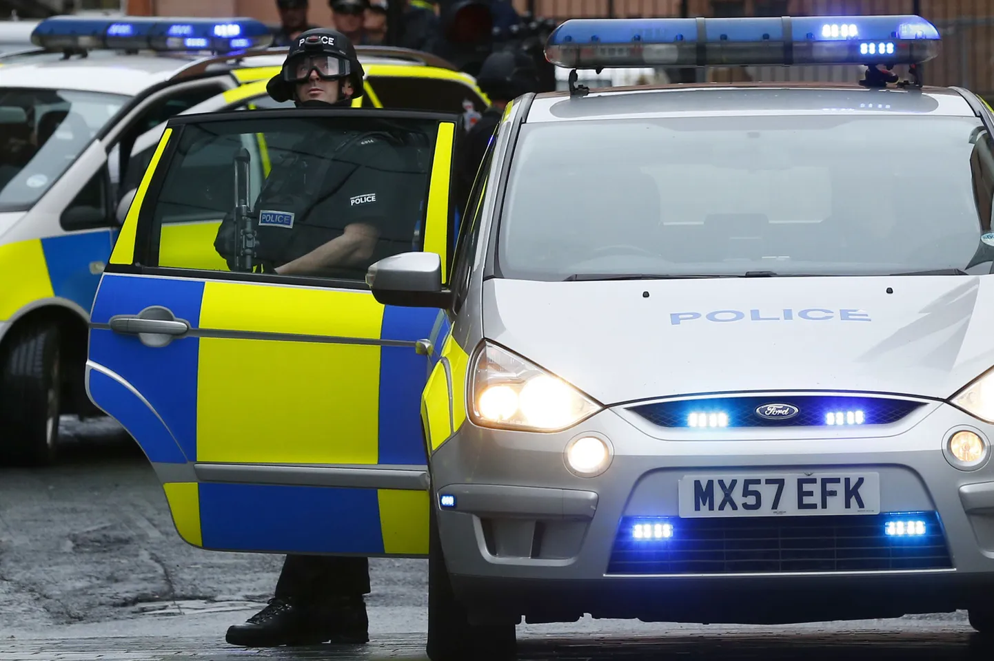 Politseiautod Manchesteris.