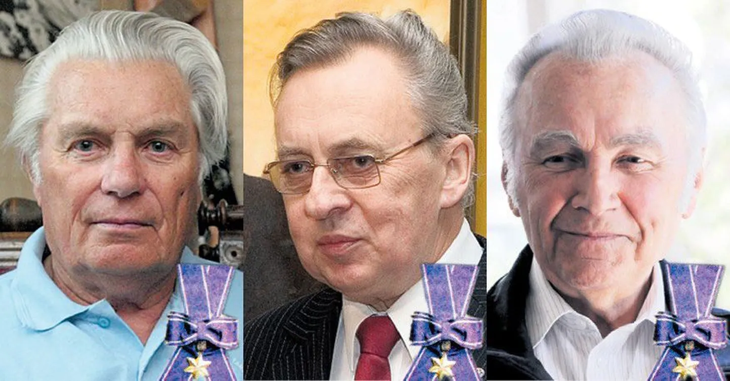 Martin Kutman (vasakult), Jüri Kärner ja Arnold Rüütel.