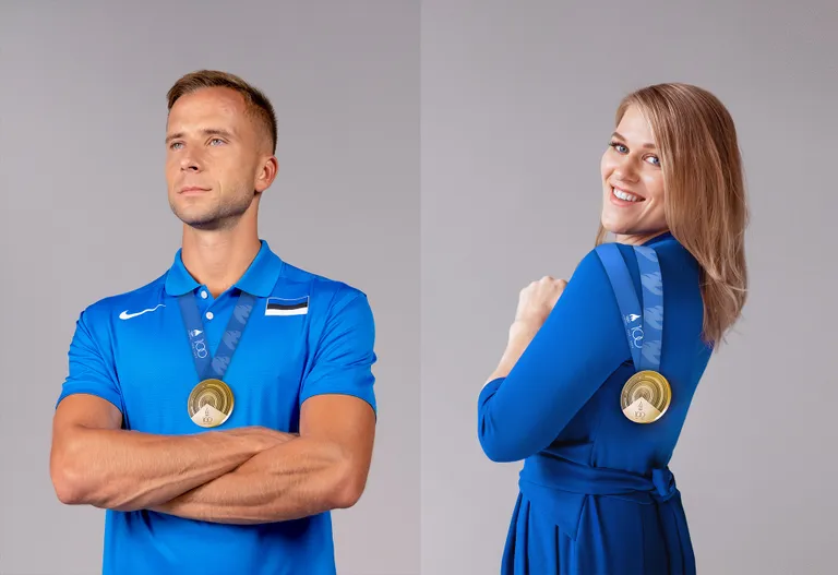 Medaleid esitlevad tõkkejooksja Rasmus Mägi ja maadleja Epp Mäe.