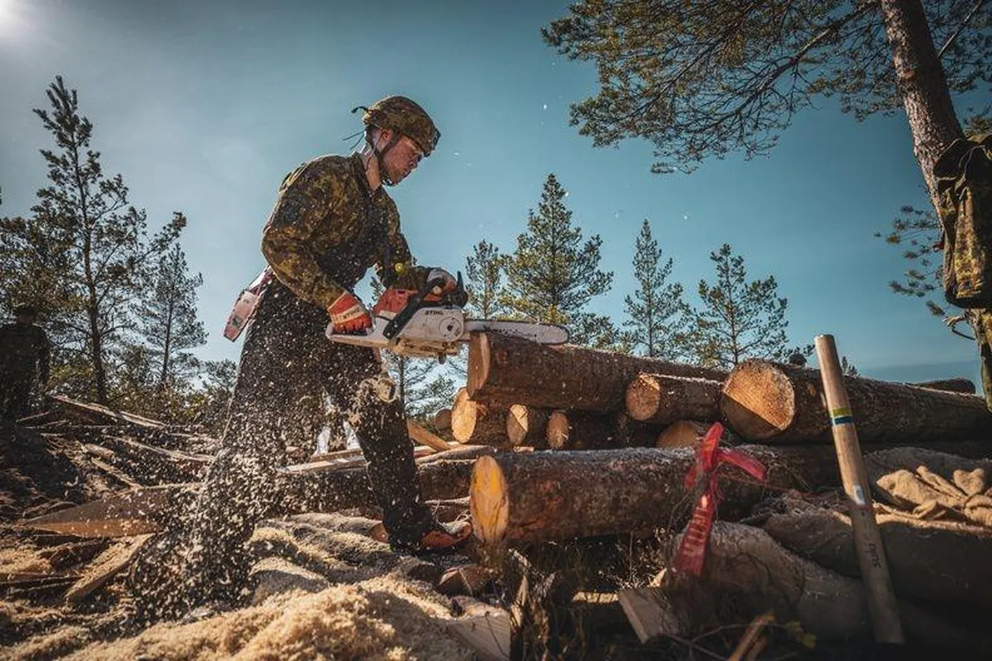 Alles hiljuti toimetasid Rutja lennuväljal Kaitseliidu Viru maleva väljaõppealal kaitseväelased, kes harjutasid seal koos liitlastega välikindlustamist.
