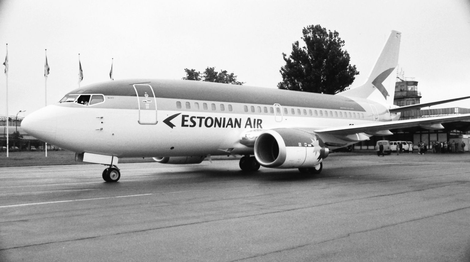 Estonian Airi esimese Boeingu saabumine 1995. aasta juulis.