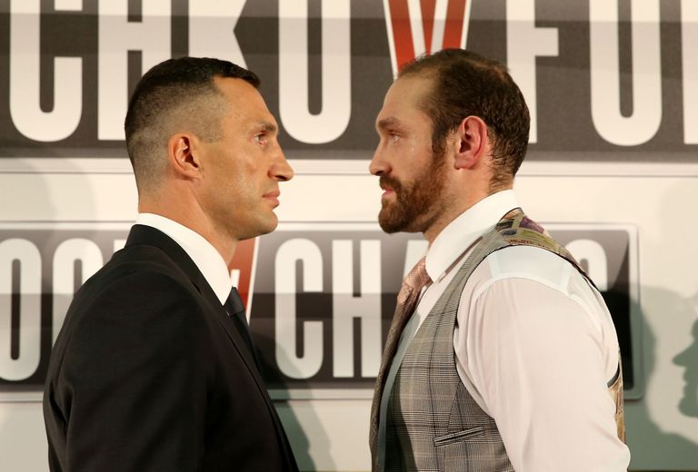 Vladimir Klitško (vasakul) ja Tyson Fury lähevad vastamisi 28. novembril. Foto: