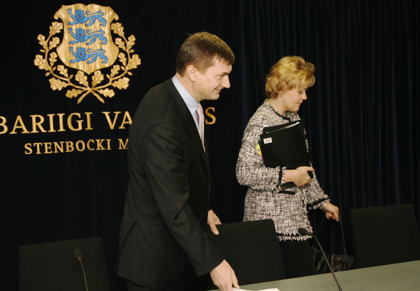 Peaminister Andrus Ansip koos sotsiaalminister Maret Maripuuga