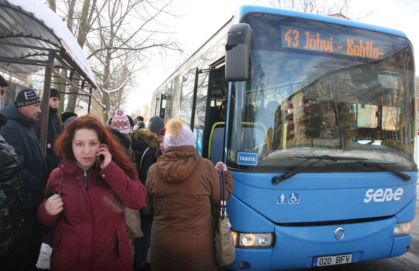 На маршруте №43 больше всего пассажиров садится и выходит в Кохтла-Ярве на остановке "Kalevi".