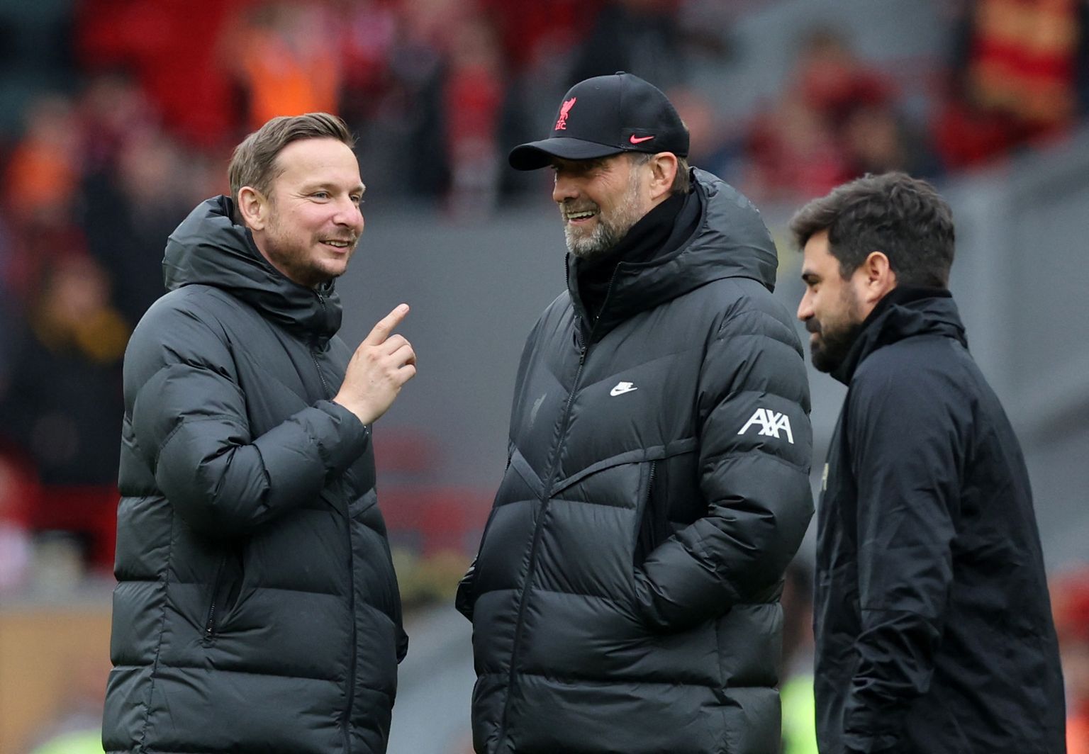 Liverpooli abitreener Pepijn Lijnders (vasakul) ja Jürgen Klopp.