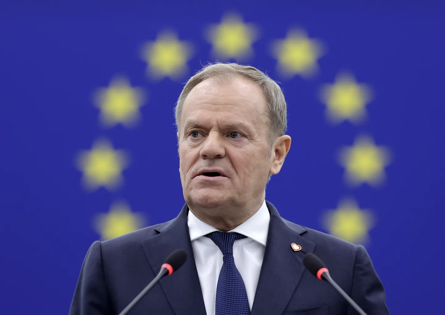 Poola peaminister Donald Tusk Euroopa Parlamendis. 22. jaanuar 2025.