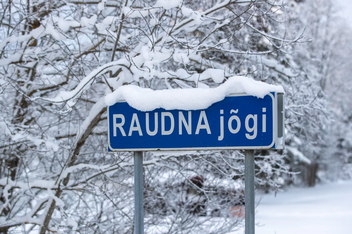 В районе моста через реку Раудна - наводнение.