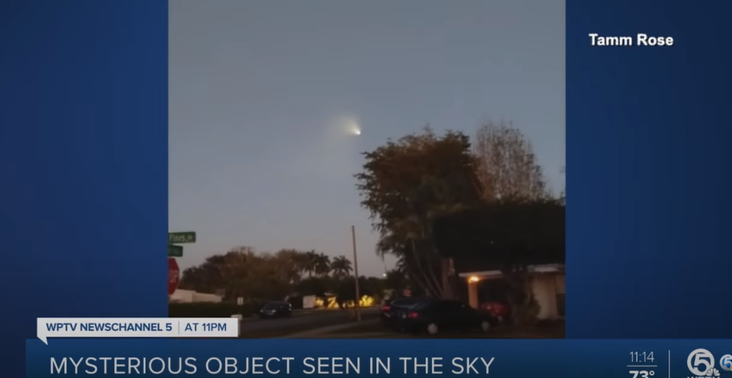 USA Florida taevas nähti 9. veebruaril kummalist valgusilmingut