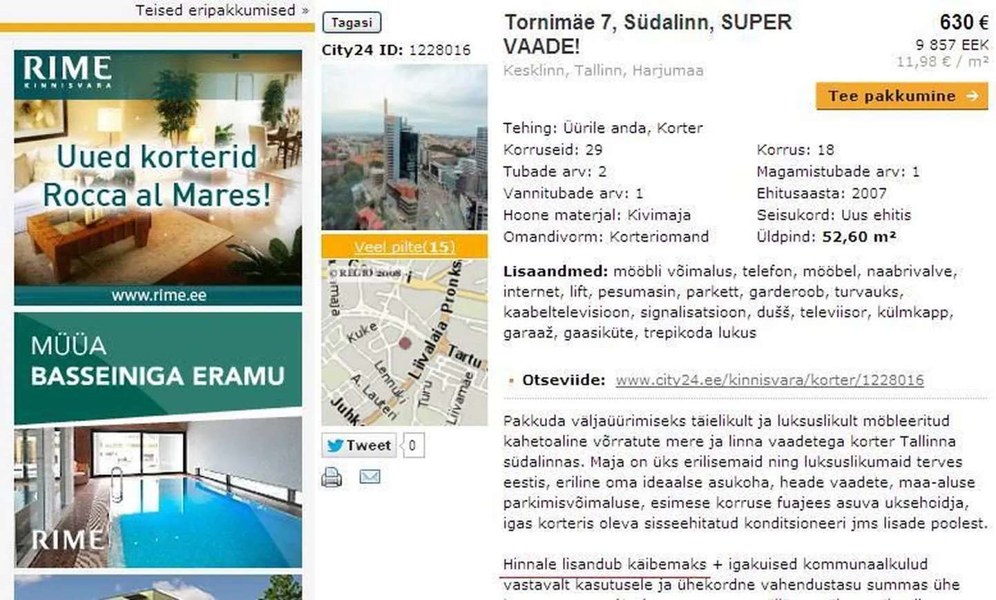 Üürikuulutus portaalist city24.ee
