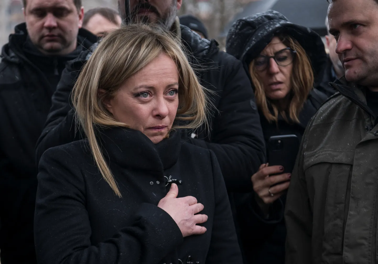 Itālijas premjerministre Džordža Meloni apmeklē Buču.