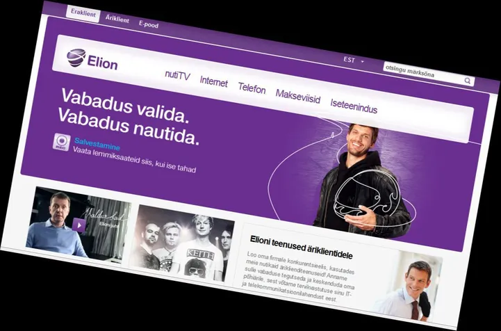 Elioni uues kujunduses veebileht.