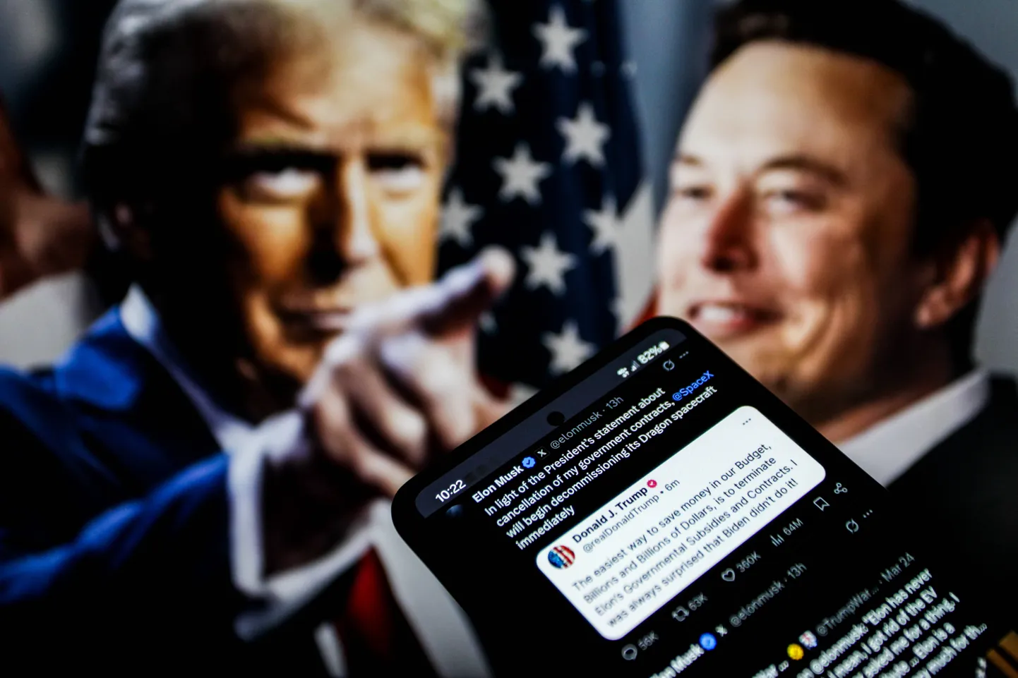 USA president Donald Trump ja Elon Musk.