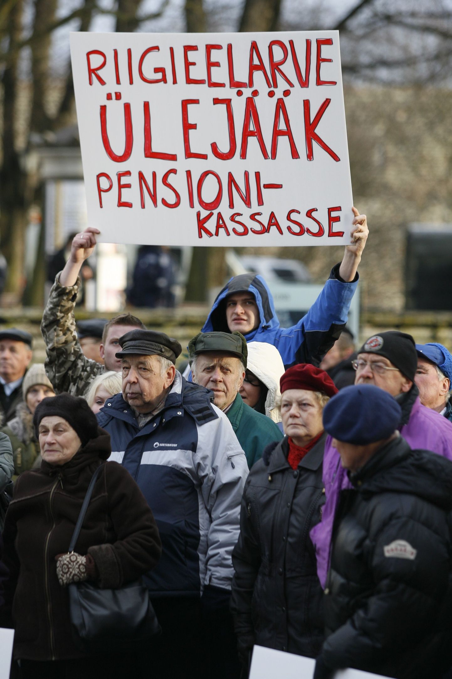 Pensionäride meeleavaldus 2007. aasta lõpus.