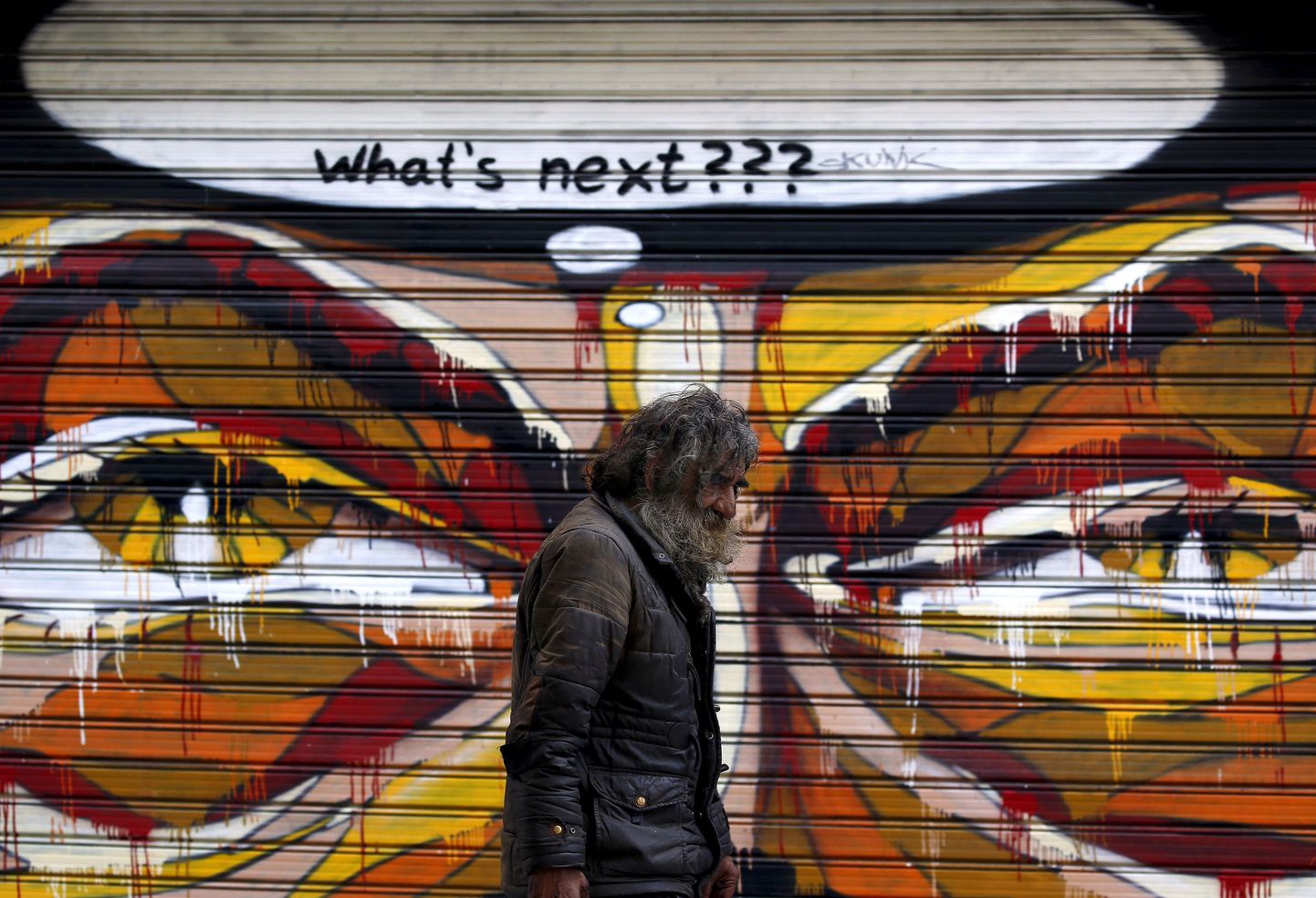Graffiti Ateenas - «Mis saab edasi???»