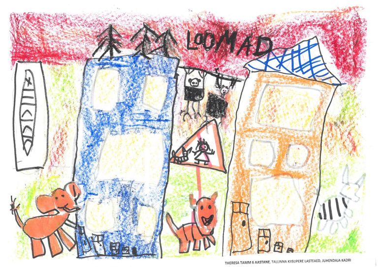 Рисунок Терезы, 6 лет, детский сад Kiisupere, руководитель Кадри Куллеркупп