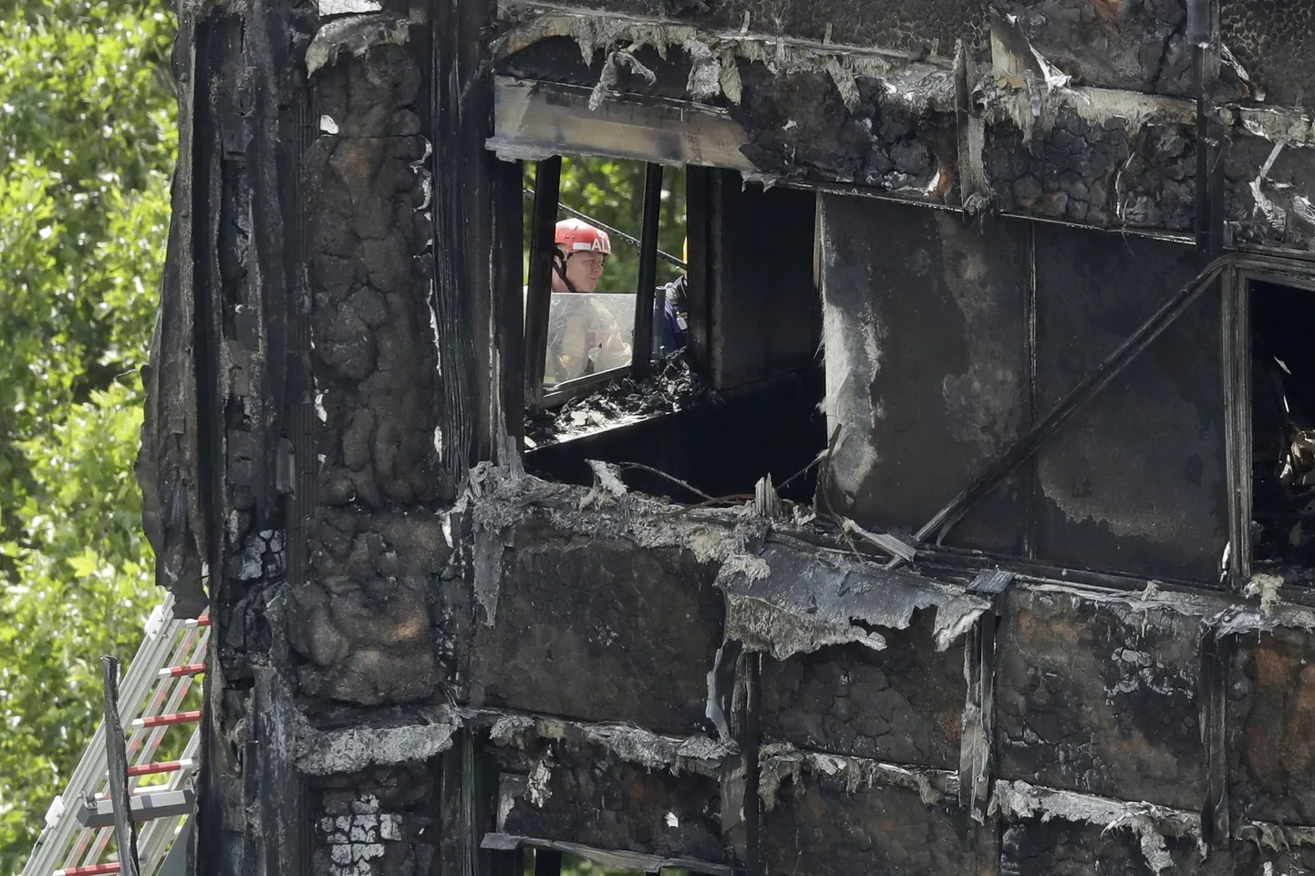 Grenfell Tower pärast põlengut.