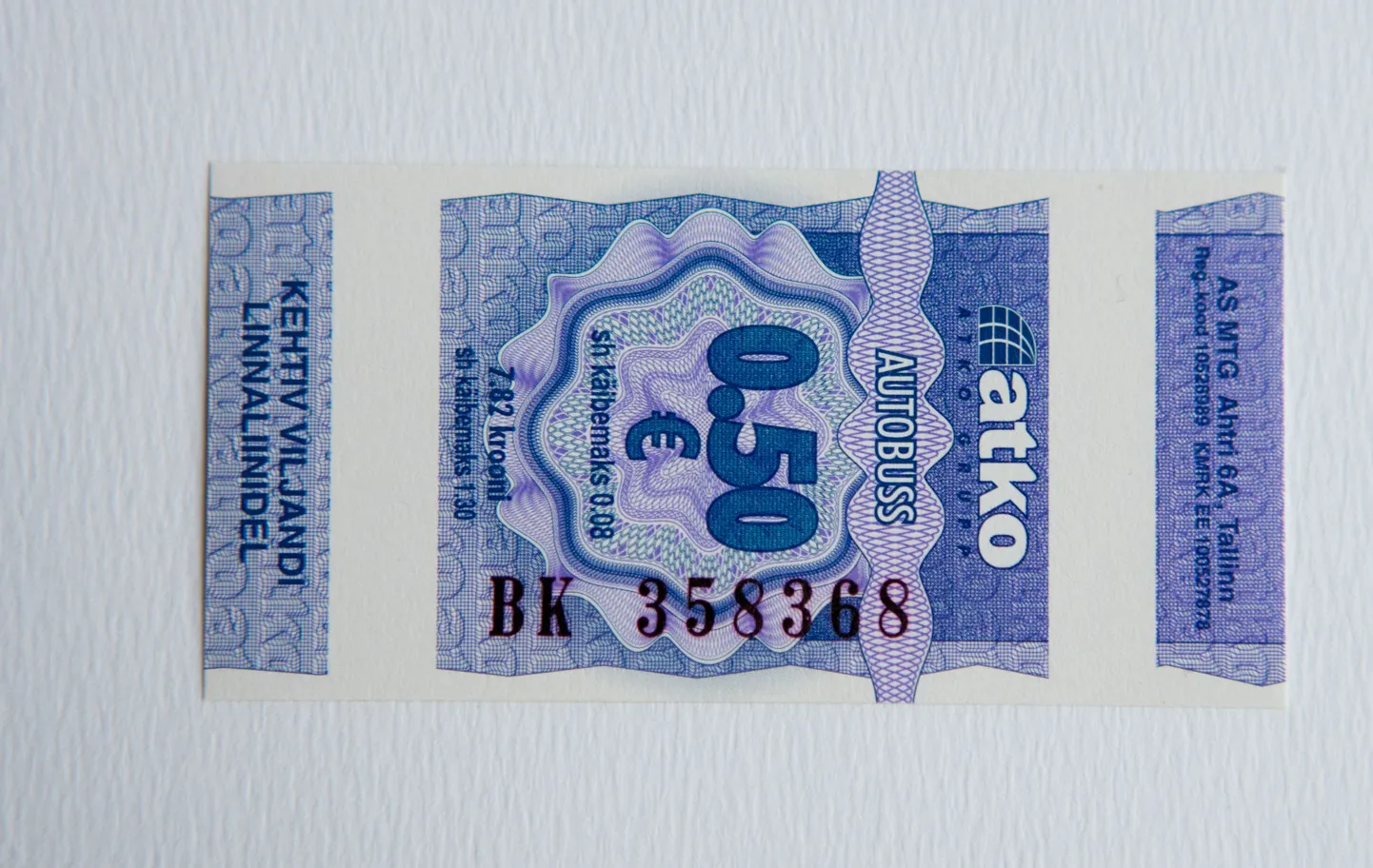Viljandi bussipilet.
