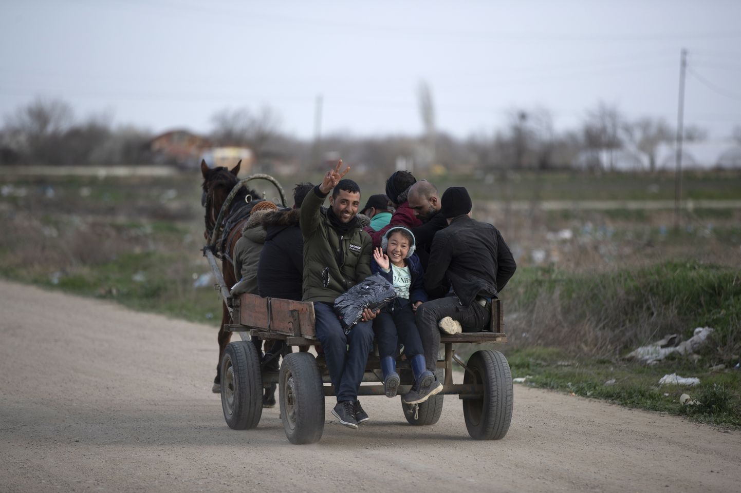Migranti pie Turcijas-Grieķijas robežas. Ilustratīvs foto