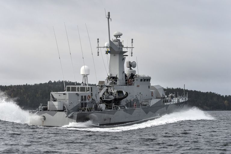 Rootsi mereväe korvett HMS Stockholm patrullimas 2014 Stockholmi arhipelaagis