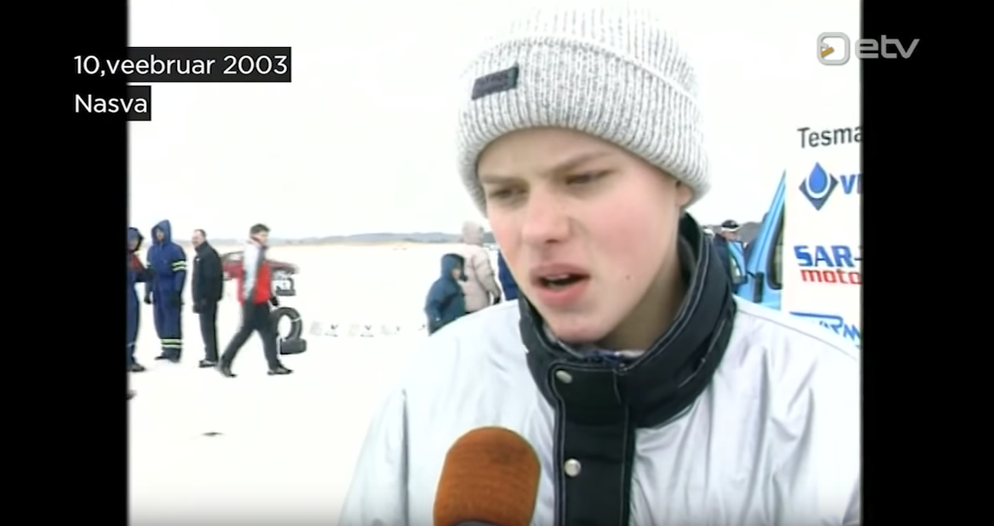 15-aastane Ott Tänak ETV-le intervjuud andmas.