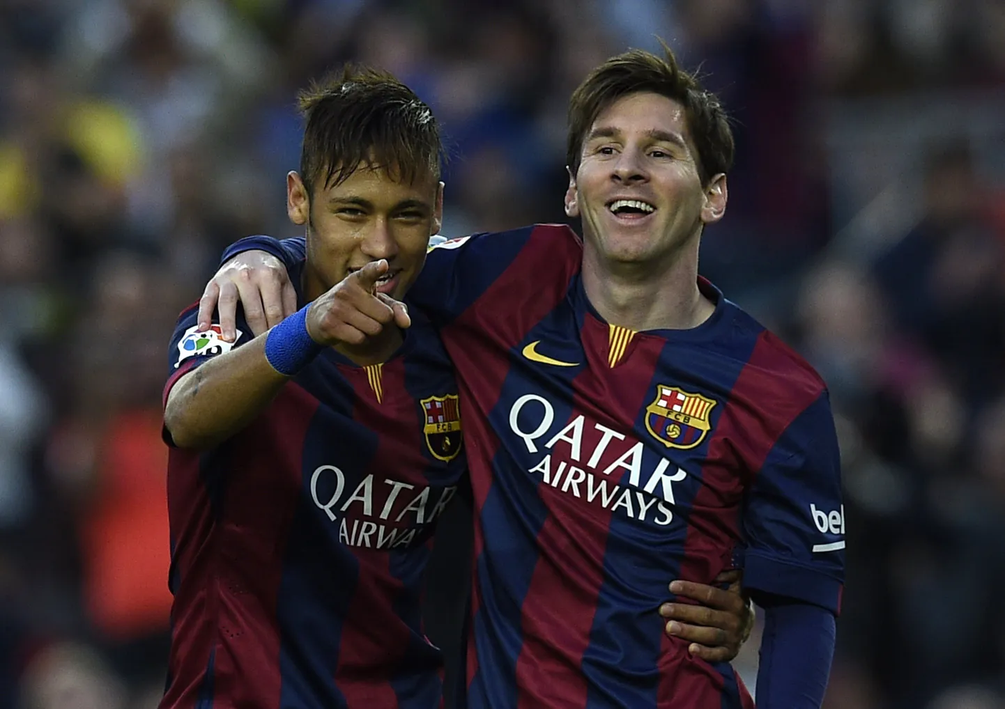 Neymar (vasakul) ja Lionel Messi.