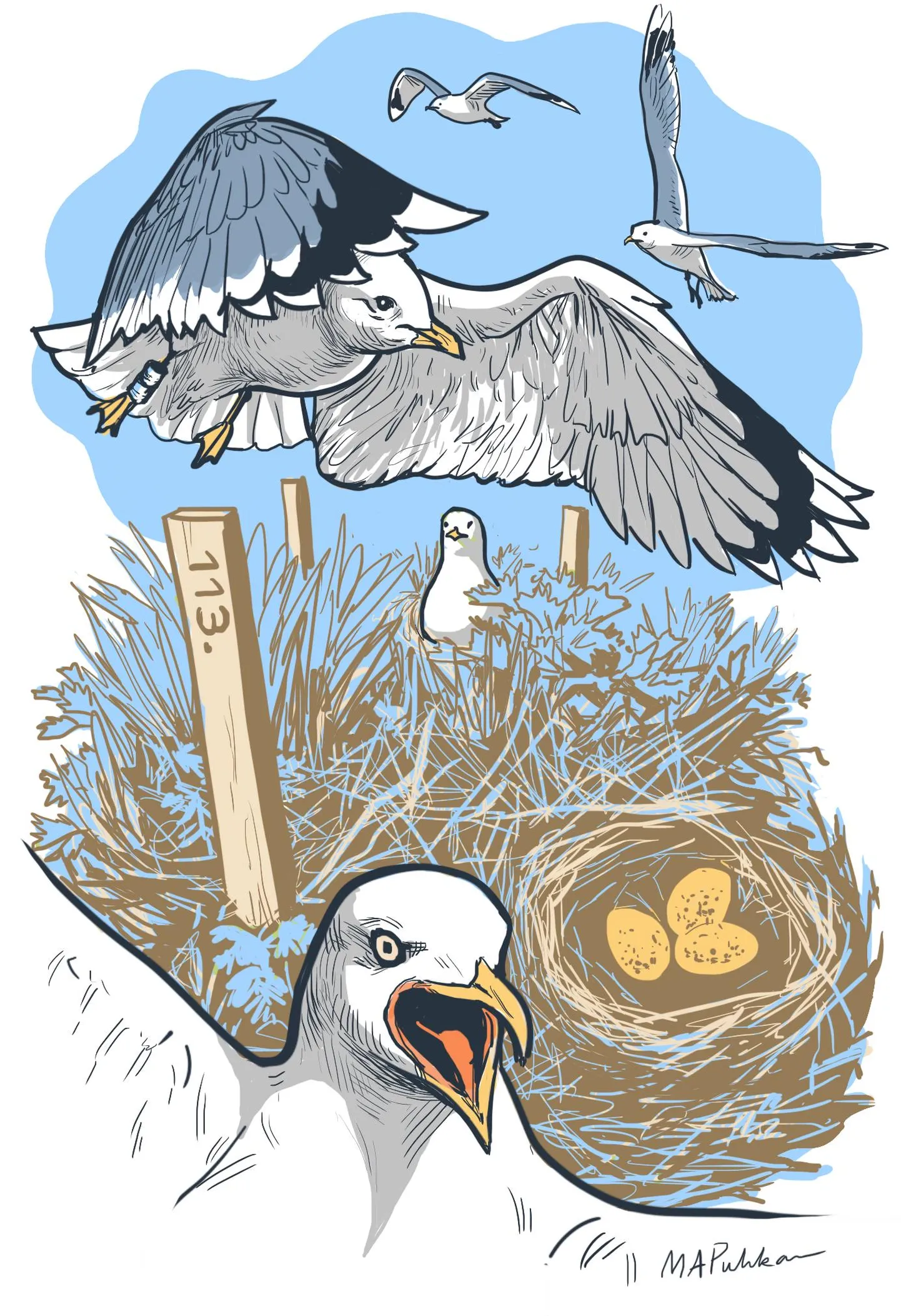 Mark Antonius Puhkani illustratsioon.